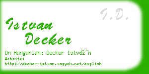 istvan decker business card